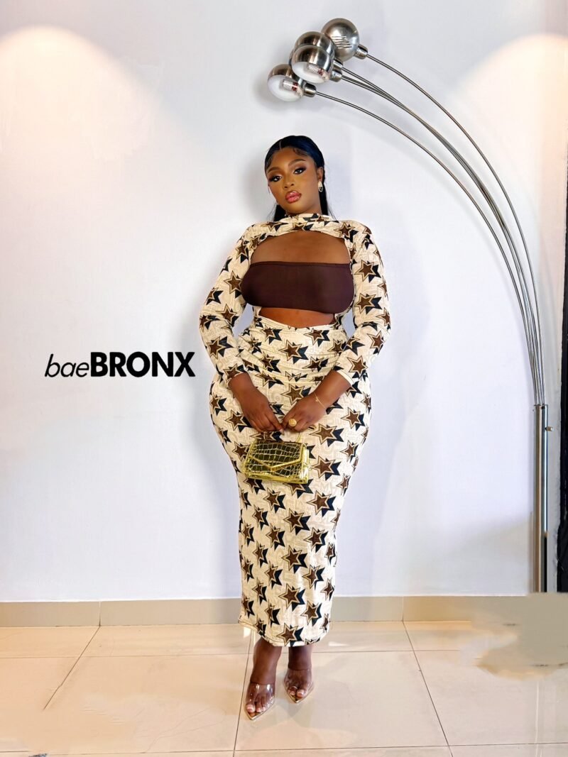 Melanin Star Balsy Gown - Brown Combo - Image 2
