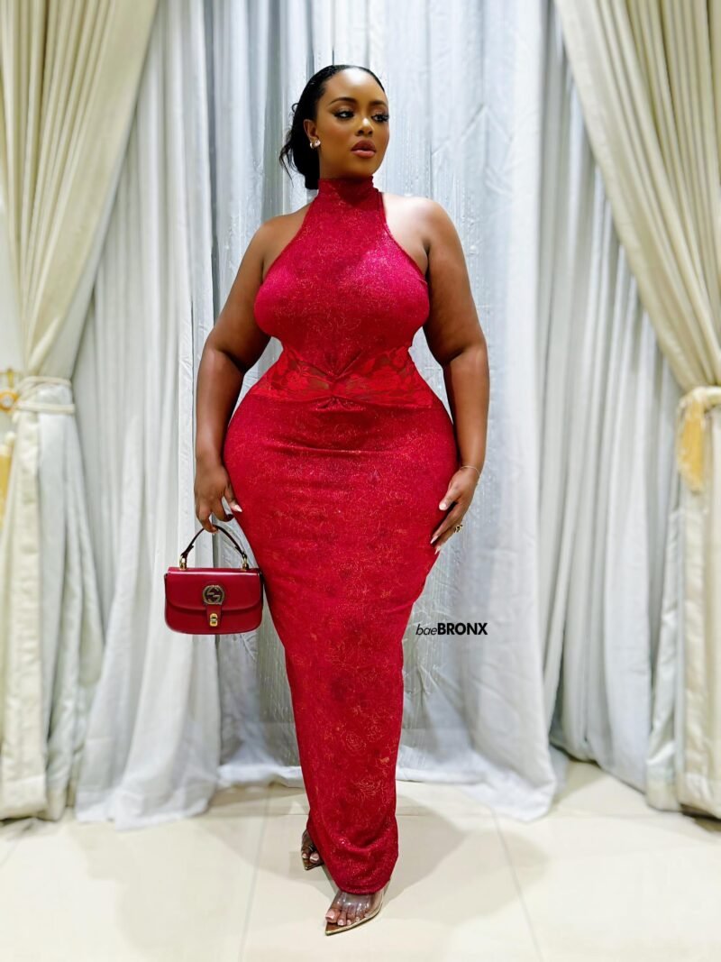 Crimson Elegance Dinner Gown